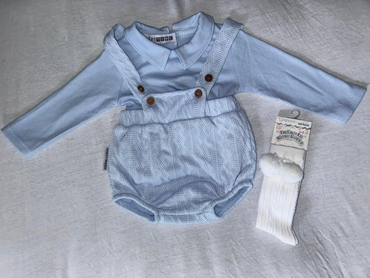 Boys knitted dungaree set
